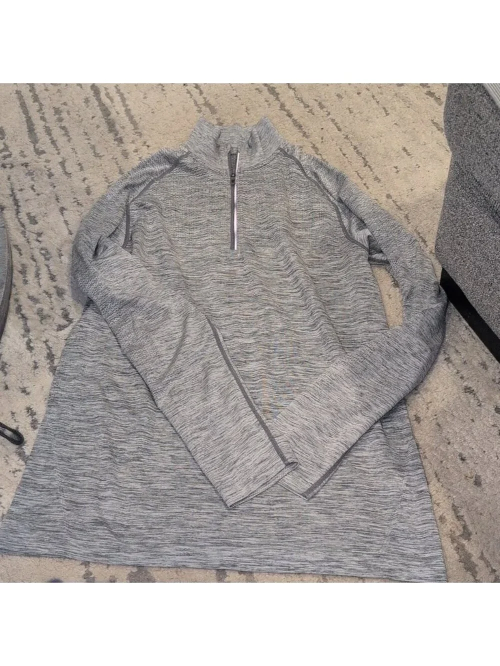 Lululemon Metal Vent Tech 1/2 Zip II Slate / White